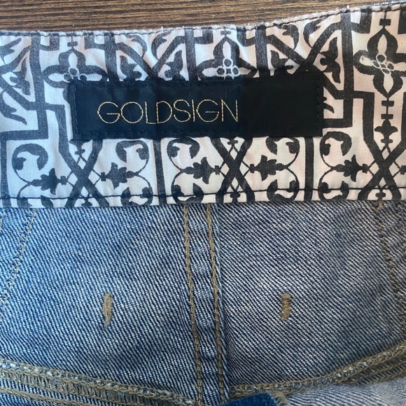 NWOT GOLDSIGN High Rise Blue Denim Shorts 25 fits 0/1 - Picture 6 of 7